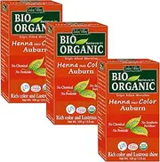 Indus Valley 100% Chemicals Free Natural Organic Triple Sifted Micro Fine Auburn Henna Hair Colour For Controll Dandruff & Scalp Itiching Pack Of 3
