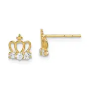 14k 14kt Yellow Gold Madi K CZ Crown Post Earrings