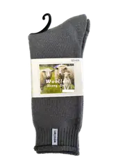 1 Pair Premium Mens Wool Heavy Duty Thick Work Socks Cushion Woolen - Grey