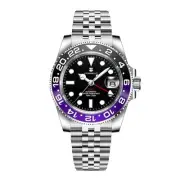 GMT Watches for Men Luxury Men's Automatic Mechanical Watch Date Display relo...