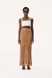 Martinez Knit Skirt Camel Size 4 | Elka Collective