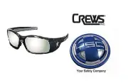 Crews SR117 MCR Swagger Safety Glasses BLACK FRAME Silver Mirror Lens 1 PAIR NEW