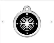 Red Dingo Compass Dog Cat ID Charm Dog Stainless Steel Tag