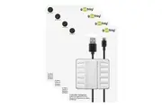 8pc Goobay 5-Slot Cable Tie Management Organiser Tidy Wire Cord Storage White