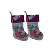 New 2 Pack PEPPA PIG Christmas Stocking Cartoon