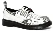 Dr Martens 1461 3-Eye Sex Pistols Shoes R25928009 Black White News Backhand UK4