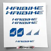 Sticker Set Compatible with Frame MTB Mountain Bike and Helmet | Decals Stickers for Bicycle Lettering Logos | Stickersland® - Haibik (Blue Glossy)