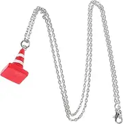 FOYTOKI Mini Traffic Cone Pendant Necklace The Necklaces Decor Traffic Cone Shaped Necklace Unique Necklace Creative Neck Chain Traffic Cone Necklace for Men Neck Jewelry Resin