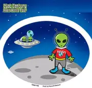 Aliens On the Moon Orignal Artwork in / Out Door Die-Cut Sticker - 4.75" x 3.66"