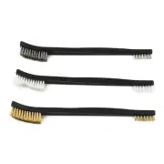 5 Pcs/Set Double Head Wire Brush Steel Brass Nylon Cleaning Polishing Metal Rust