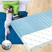 STARRY EUCALYPT Single Size Memory Foam Mattress Topper with Bamboo Cover Cool Gel Infused 7 Zone 5cm Thickness Beddings Bed Topper Mat Pad