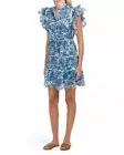House of Harlow 1960 Melba Blue Floral Ruffle Button Front Dress Size S