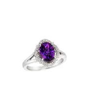 Le Vian Grape Amethyst 14K 1.91 ct. tw. Diamond & Amethyst Half-Eternity Cocktail Ring