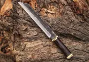 Custom Handmade Carbon Steel SEAX Knife Huntsman Seax Small Sword Knife Leather