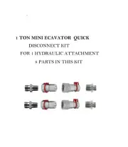 Quick disconnect kit for auxiliary hydraulics 1 ton mini excavator