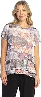 [Jess & Jane] Villa Crushed Short Sleeve Pocket Tunic Top