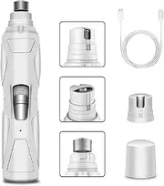 Cordless Pet Nail Grinder for Dogs – Rechargeable Cat & Dog Nail Trimmer with Diamond Wheel Stone, Quick Guard, LED Light – 2-Speed Dog & Cat Grooming Pet Nail File Tool Quietly Trims Claws