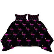 Purplish Flamingo Pattern Coverlet