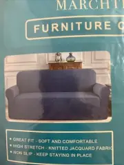 NEW Marchtex Armchair Cover Brown Stretchy Slipcover Jacquard Fabric Non Slip