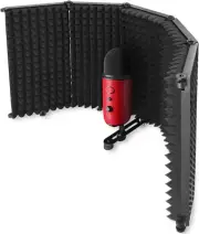 Portable Studio Acoustic Sound Shield - Mic Isolation Shield with Absorbing Foam