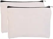 JANEMO Pencil Case, Canvas Mesh Zipper Pouch Bags, Clear Pouches for Classroom Organization, Office Desk Accessories