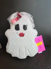 Betsey Johnson Kitsch Boo-tiful Ghoul Halloween Rhinestone Ghost Crossbody Bag