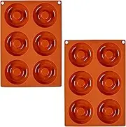 Wilton Non-stick 6-Cavity Silicone Donut Baking Pan Set, 2-Count