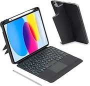 Detachable Keyboard Case for iPad 10th Gen 10.9", for iPad 11th Gen 11" A16 2025, Wireless Bluetooth Keyboard Case with Trackpad Backlit, Adjustable Stand, Pencil Holder, Auto Sleep/Wake