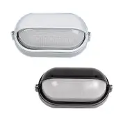 Eyelid Oval Aluminium Economy Bulkhead E27 in White/Black Superlux Lighting - LJ2003-WH, LJ2003-BL