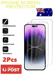 2xTemperedGlass ScreenProtector ForiPhone 15 14 13 12 11 Pro XR XS Max 8 AUSTOCK