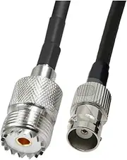Xiaojiang Store Connector BNC Male SMA to PL259 UHF Connector Extension Cable Copper Feeder Wire Compatible with The Coax Coaxial RG58 Cable Assemblies(NO 8,1M)