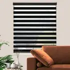 Custom Size Zebra Roller Shades, Dual Layer Roll Up Blind Blackout Modern Bli...