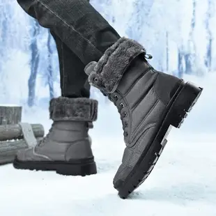 【MINE】戶外雪靴休閒雪靴/兩穿法保暖防潑水機能戶外休閒雪靴-男鞋 灰
