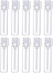 100 Pcs Empty Perfume Sample Bottles Mini Glass Refillable Sample Vial Containers with Clear Cap for Aromatherapy, Essential Oil, Fragrance and Liquid (1ml)