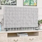 Thickened Protect TV Cover Indoor Dust Cover for LCD LED Flat Screen Living Room Bedroom Decoration-Gray||60 inches