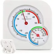FOVNOT Mini Indoor Thermometer, Hygrometer Temperature Humidity Monitor Gauge No Battery Needed for Home Room Kitchen Patio Planting Room Reptile Terrariums Incubator (1)