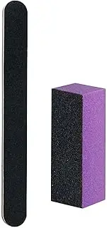 Nail File and Buffer Block, Professional Manicure Tools Kits, 100/180 Grit, Black Nail Pedicure File and Sanding Buffing Grinding Plisher File