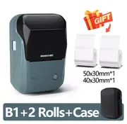 Mini Label Thermal Printer Niimbot B1 Portable Self-Adhesive Printer For Stickers Round Labels Rolls UV Tag Bluetooth Printer B1 Add 2Rolls Case