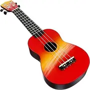 BESTonZON 21 Inches Cartoon Ukulele Hand-painted Mini Guitar Ideal for Beginners and Boys and Girls Wooden Acoustic