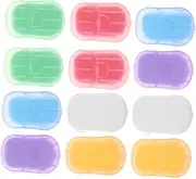 12 Boxes Sheets Box Travel Soap Paper Travel Wash Washing Hand Small Soap Slice Soap Outdoor Travel Soap Slices Soap Paper for Travel