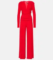 [Norma Kamali] Norma Kamali Draped wide-leg jumpsuit AU 8 red