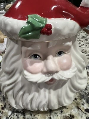 Lenox Santa Cookie Jar Beautifully Painted Collectible EUC Christmas