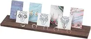 PH PandaHall Wooden Jewelry Display Stands, 3-Slot Wood Earring Card Holder Portable Jewelry Organizer Table Displays for Selling Earring Showing Jewelry Displaying, 15x3inch, Brown
