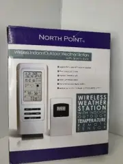 North Point Wireless Indoor/Outdoor Weather Station w/Alarm Clock Remote Sen NIB