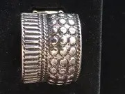 Paparazzi Tenacious Texture Silver Ring Stretch Band