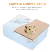 Clear Hamster Toilet Sand Bath Box Bathing Hamsters Hamster Bath House