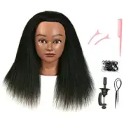 Mannequin Head 100% Human Hair Manikin Cosmetology Straight Natural Black