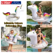 Giant Sequin Unicorn Inflatable Swimming Ring Float Raft Lounge Toy Bed Pool Bed