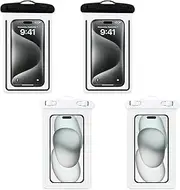 4 PCS Waterproof Phone Cases with Rope, Universal Clear Cellphone Pouches for iPhone Samsung and Most Devices, Dustproof Phone Dry Bag for Outdoor, Multicolor Phone Pocket for Beach Boating (Multi)