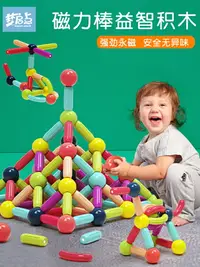 在飛比找樂天市場購物網優惠-兒童百變磁力棒大積木片拼裝益智2男孩女孩6磁鐵3歲寶寶4早教